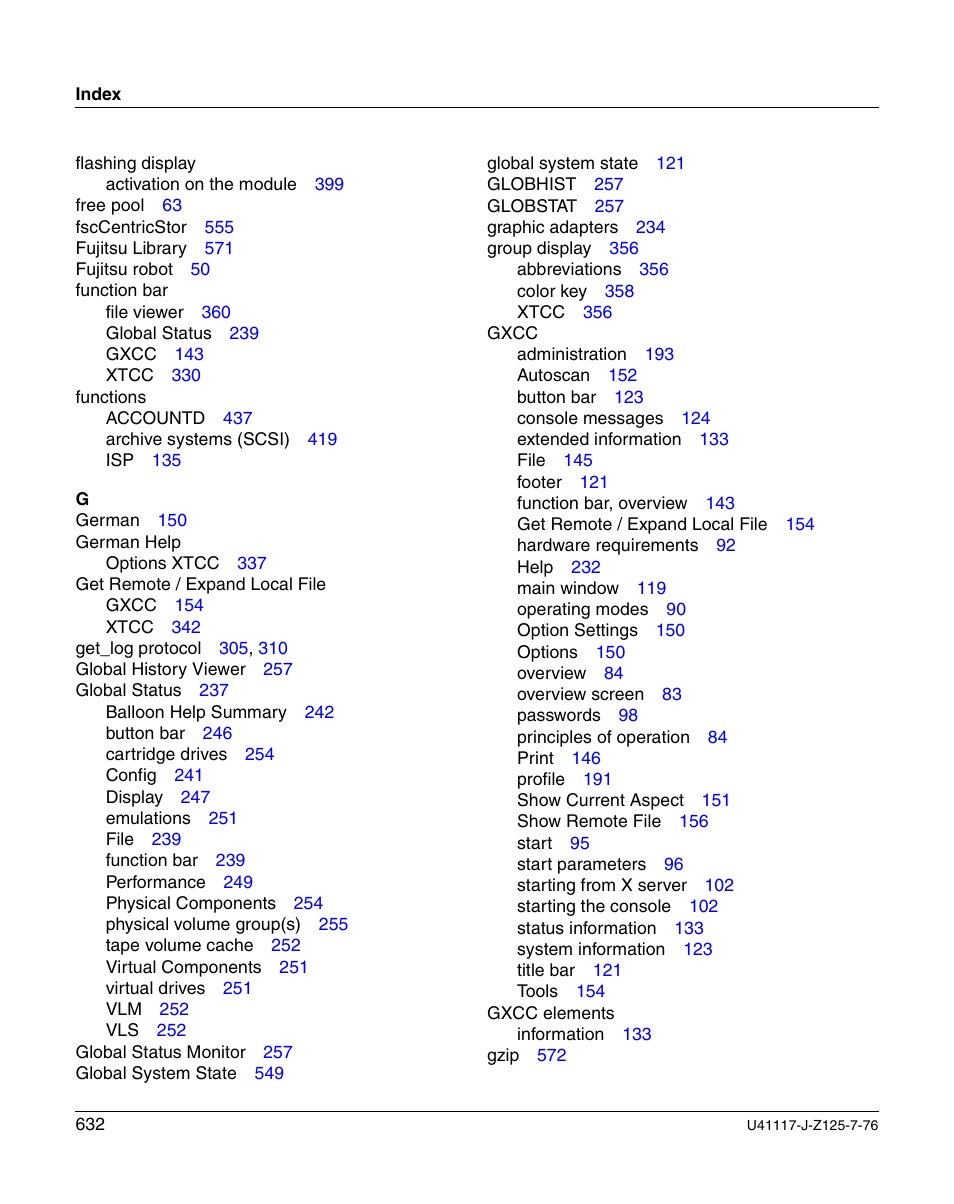 FUJITSU CentricStor V3.1D User Manual | Page 632 / 640