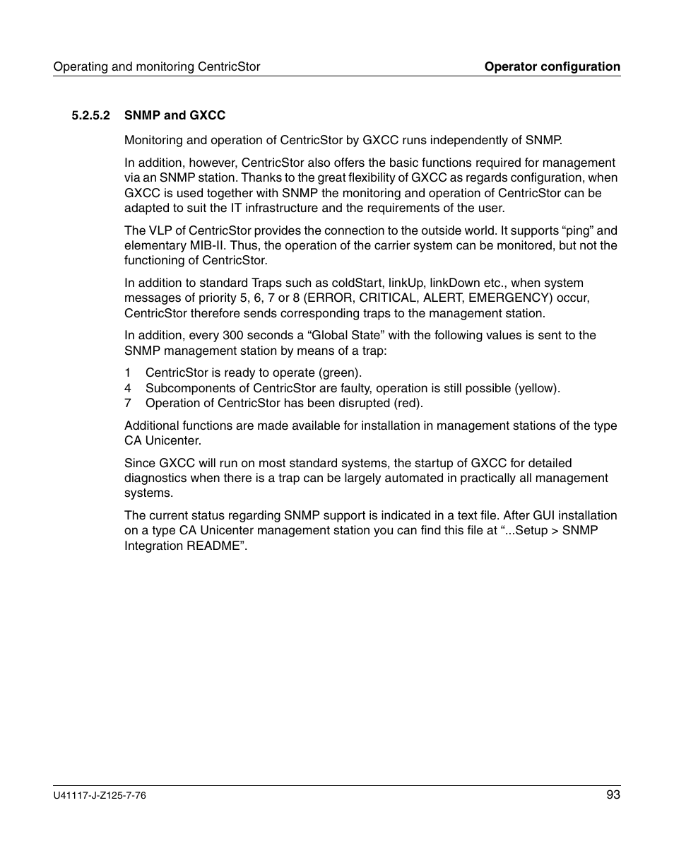 Snmp and gxcc | FUJITSU CentricStor V3.1D User Manual | Page 93 / 640