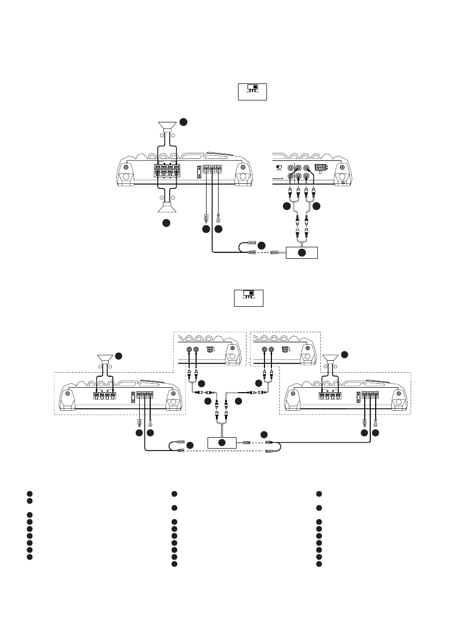 Español français english, English, Y-adaptor (sold separately) | Rca extension cable (sold separately), Front, Rear, Rear speakers, Front speakers, Speakers, Head unit, etc | Alpine MRP-F240 User Manual | Page 12 / 20