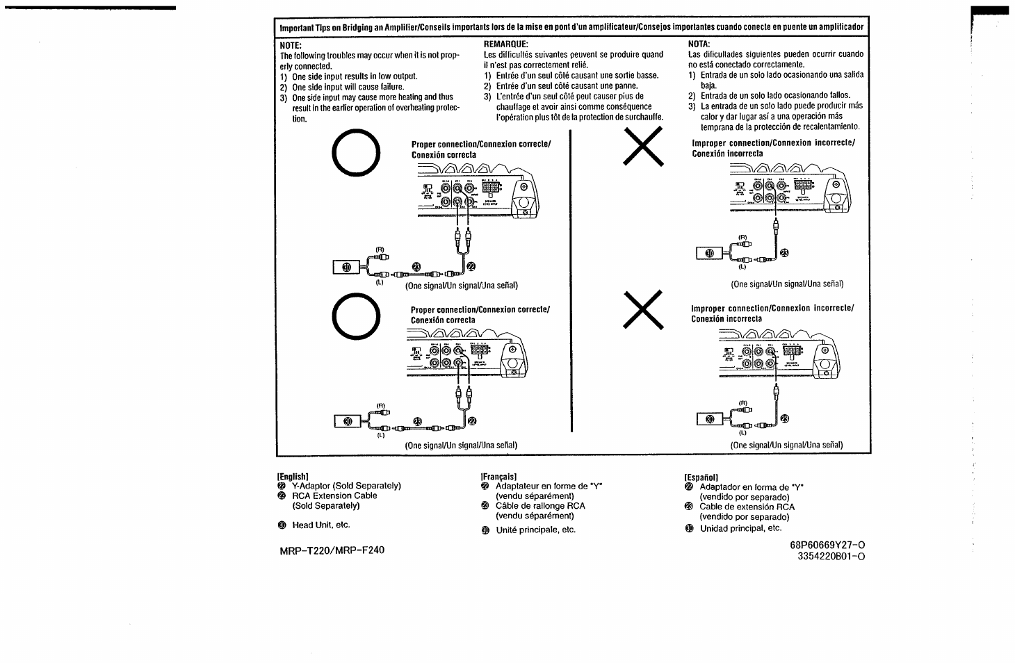 Note on bridging | Alpine MRP-F240 User Manual | Page 20 / 20