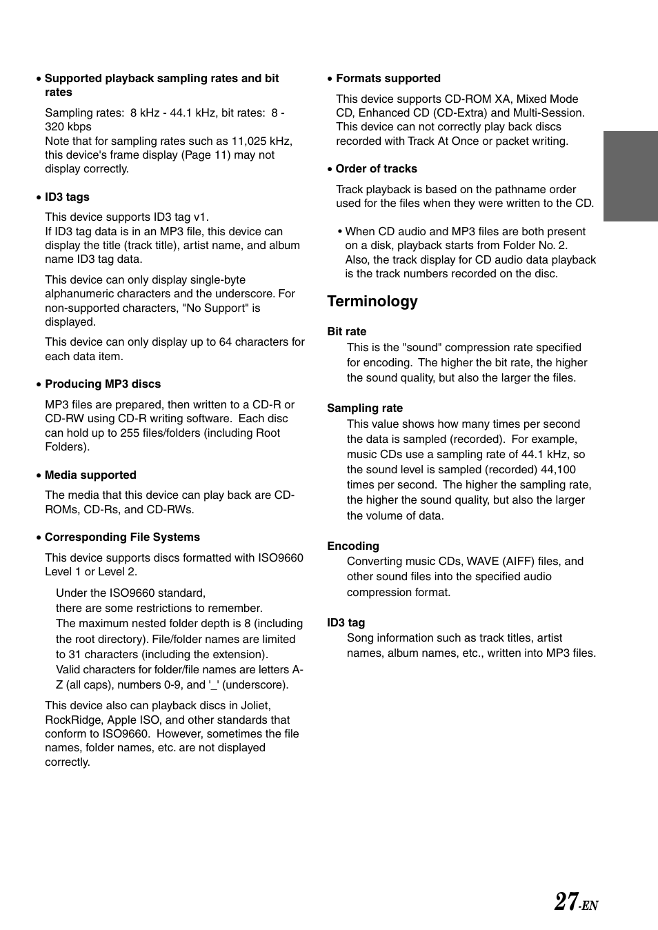 Terminology | Alpine CDA-7878R User Manual | Page 29 / 48