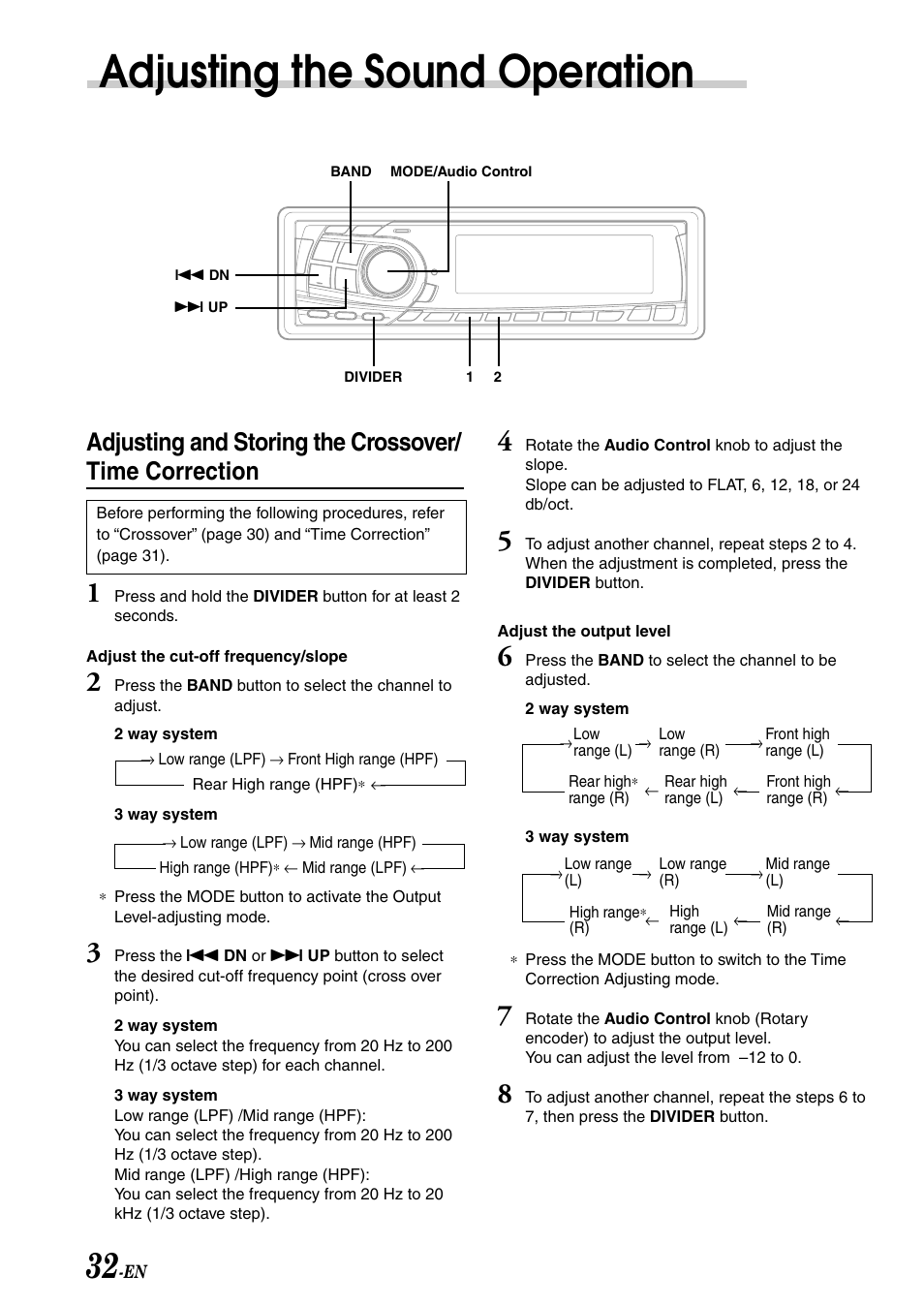 Adjusting the sound operation | Alpine CDA-7878R User Manual | Page 34 / 48