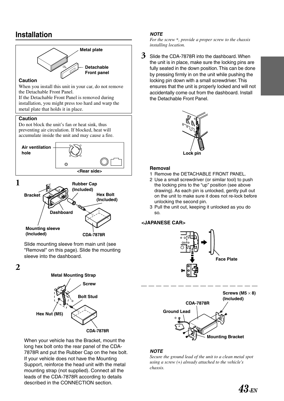 Installation | Alpine CDA-7878R User Manual | Page 45 / 48