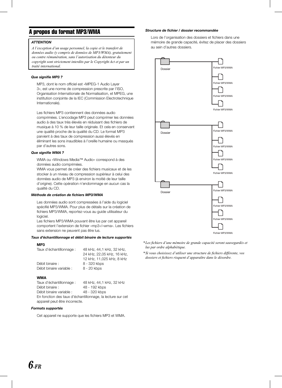 A propos du format mp3/wma | Alpine KCA-620M User Manual | Page 16 / 44