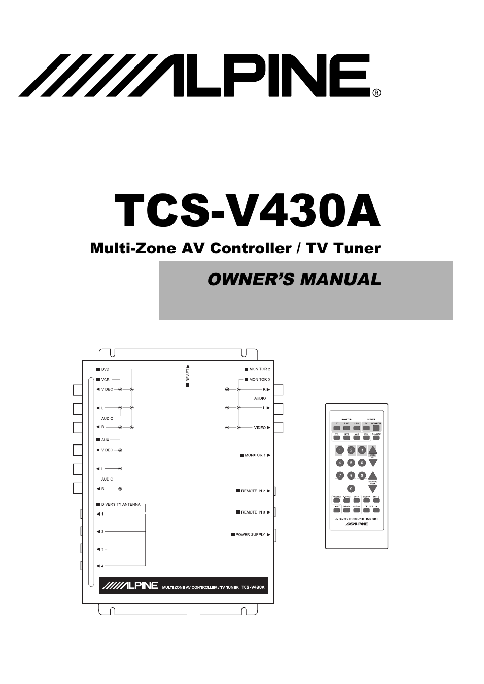 Alpine TCS-V430A User Manual | 21 pages