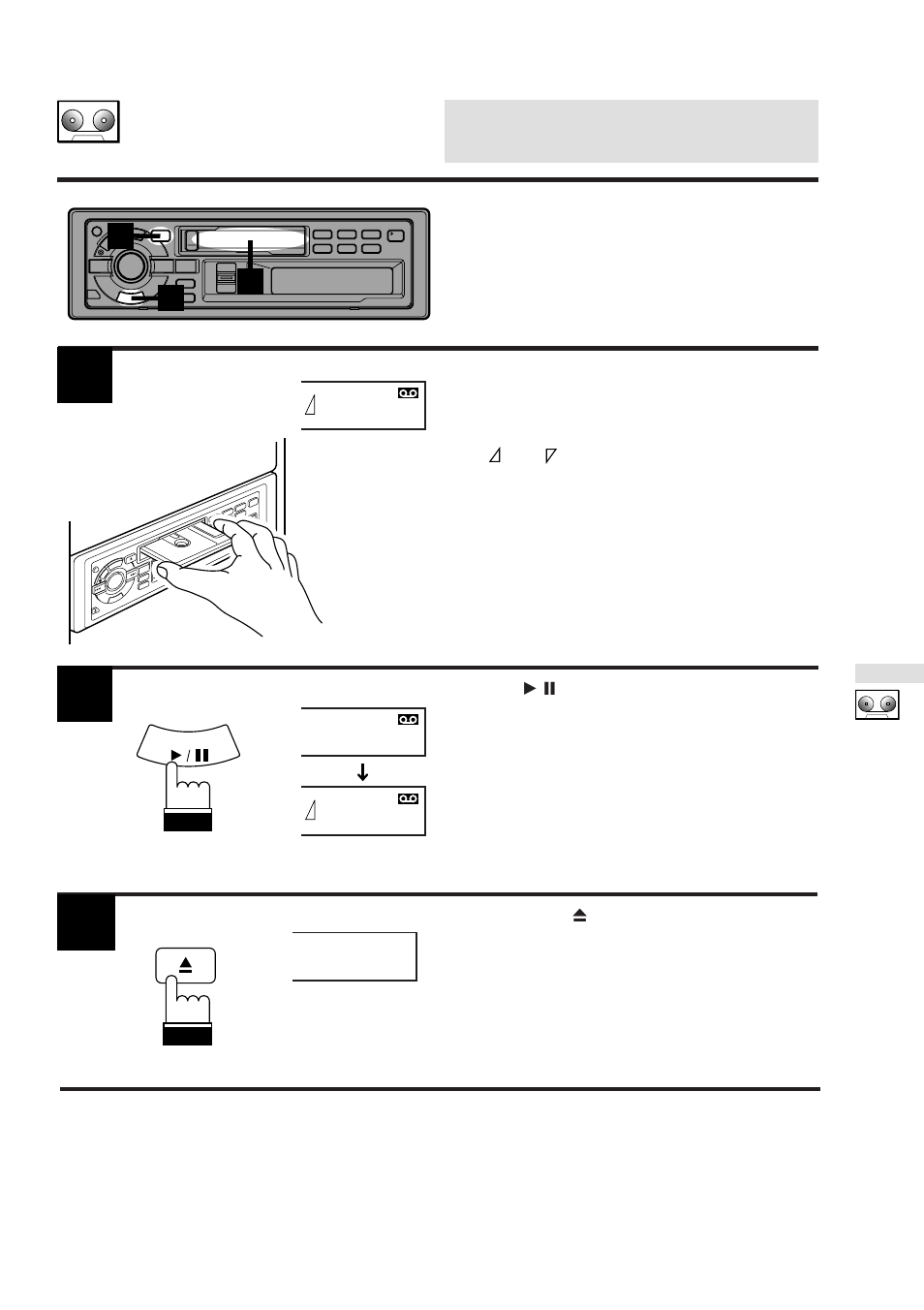 Cassette player operation, Normal play | Alpine TDA-7547E User Manual | Page 26 / 55