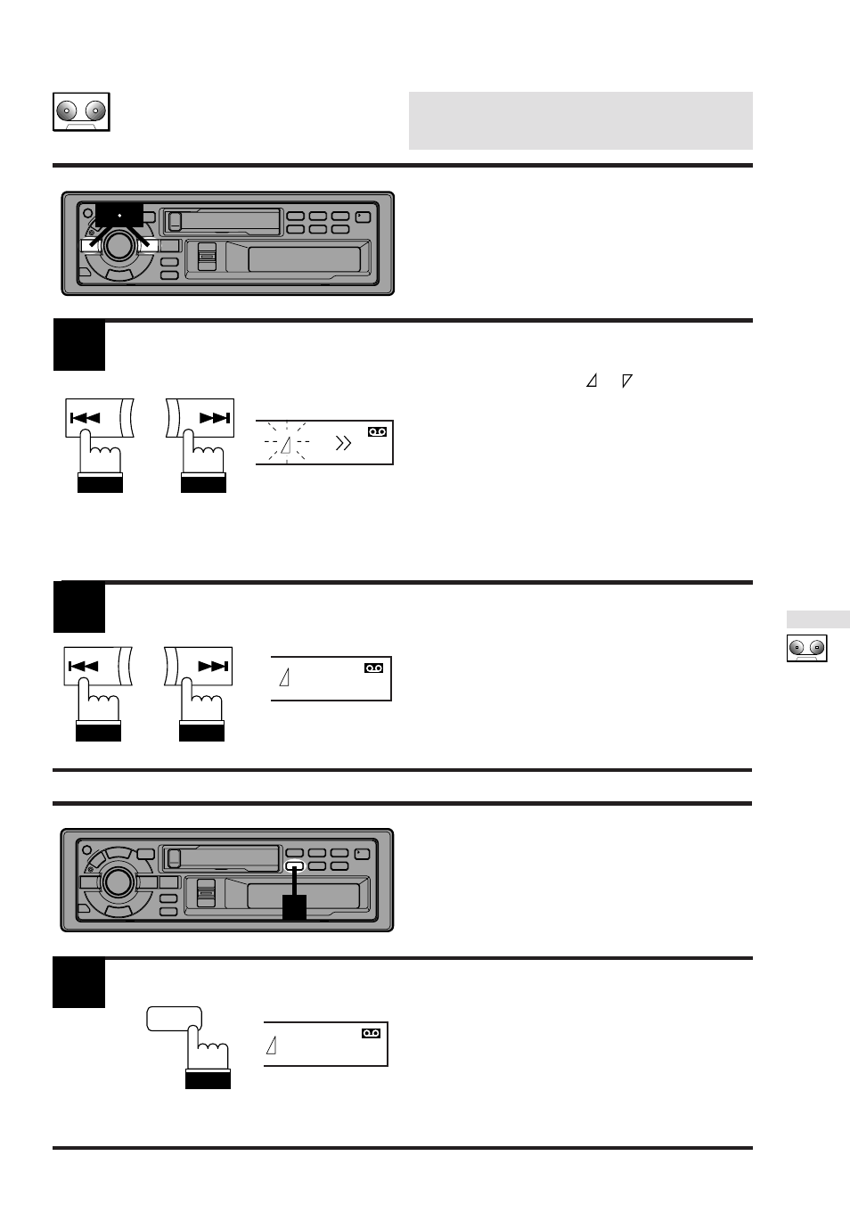 Cassette player operation, Fast forward and rewind, Blank skip (b.skip) | Alpine TDA-7547E User Manual | Page 28 / 55