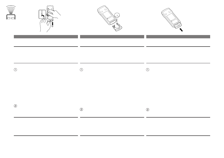 Remote control battery replacement, Control remoto reemplazo de la pila, Télécommande remplacement de la pile | Alpine CHM-S665RF User Manual | Page 26 / 40
