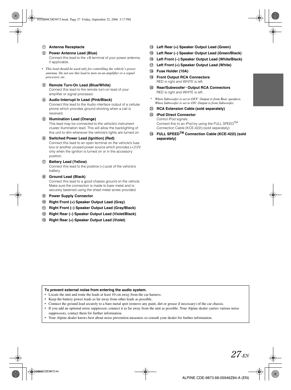 Alpine CDE-9873 User Manual | Page 29 / 88