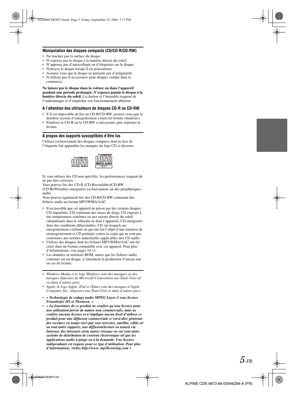 Alpine CDE-9873 User Manual | Page 36 / 88