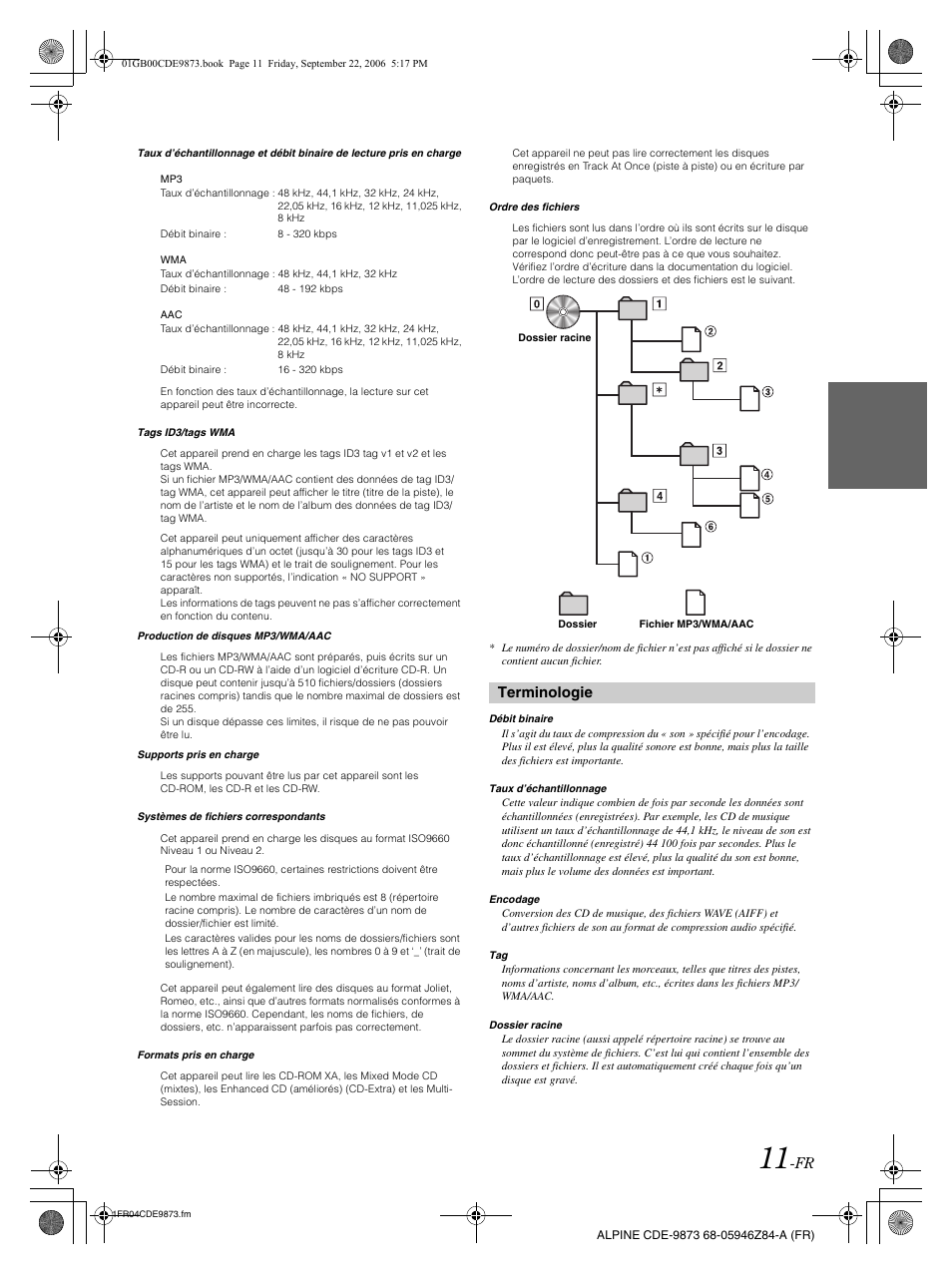 Terminologie | Alpine CDE-9873 User Manual | Page 42 / 88