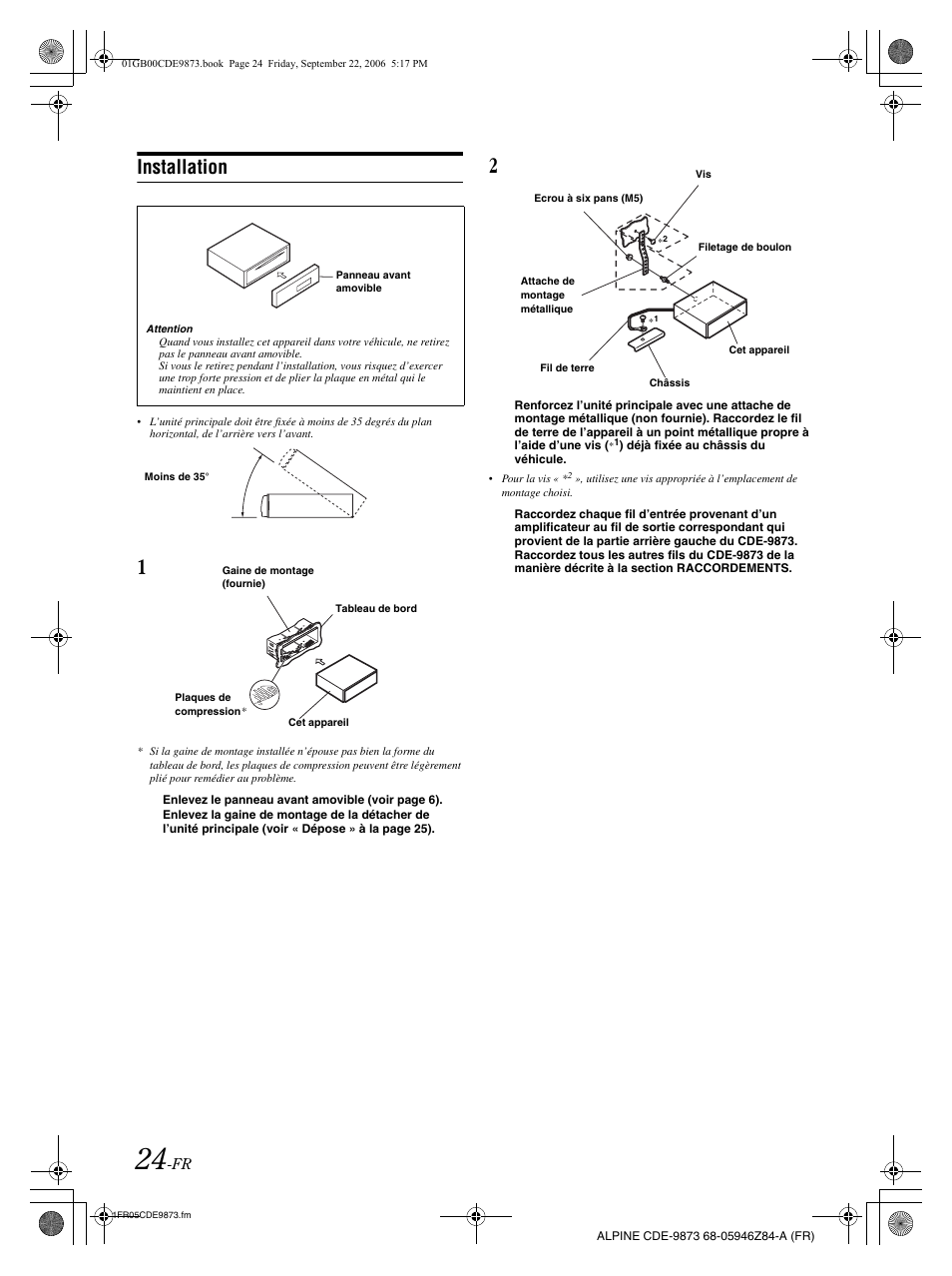 Installation | Alpine CDE-9873 User Manual | Page 55 / 88