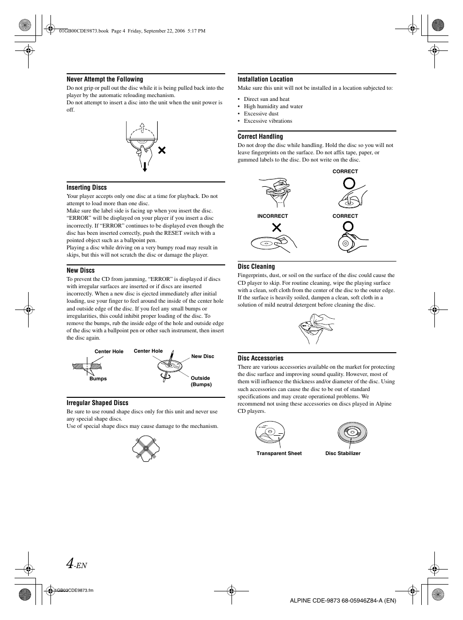 Alpine CDE-9873 User Manual | Page 6 / 88