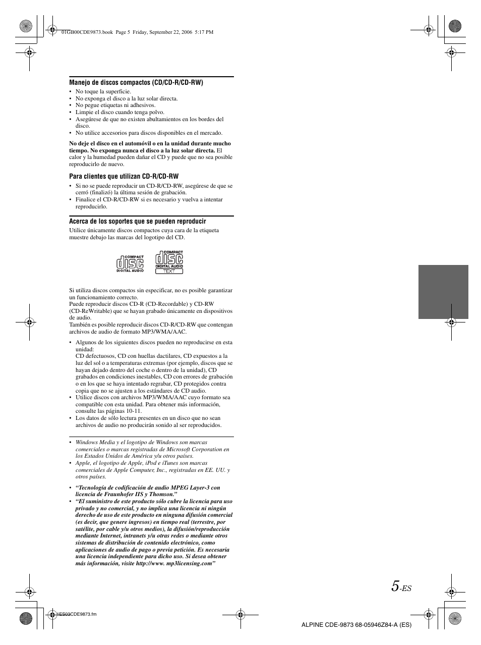 Alpine CDE-9873 User Manual | Page 65 / 88