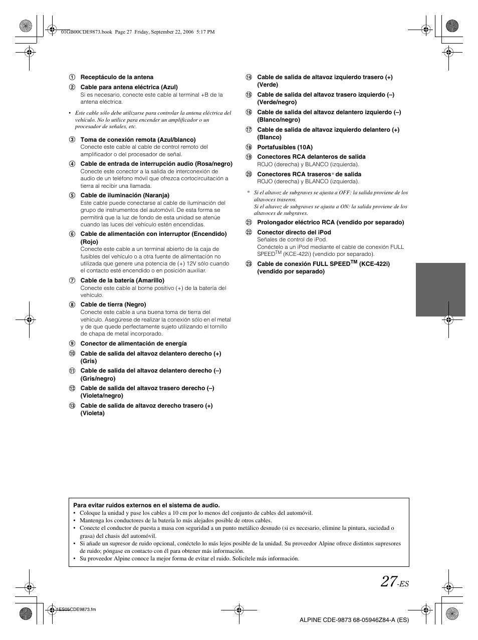 Alpine CDE-9873 User Manual | Page 87 / 88