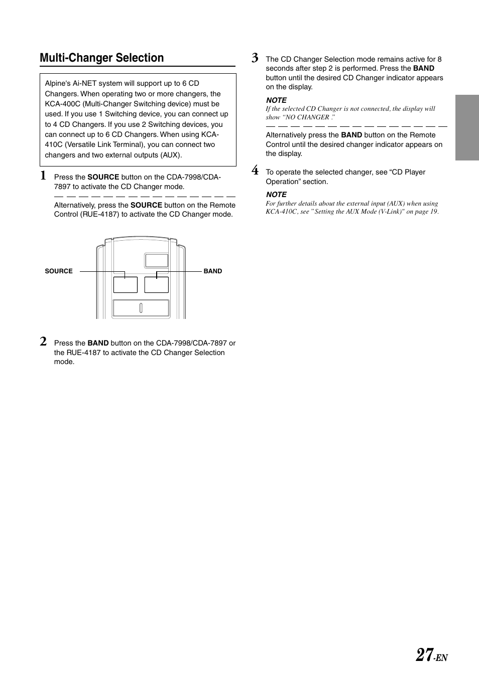 Multi-changer selection | Alpine CDA-7998 User Manual | Page 29 / 52