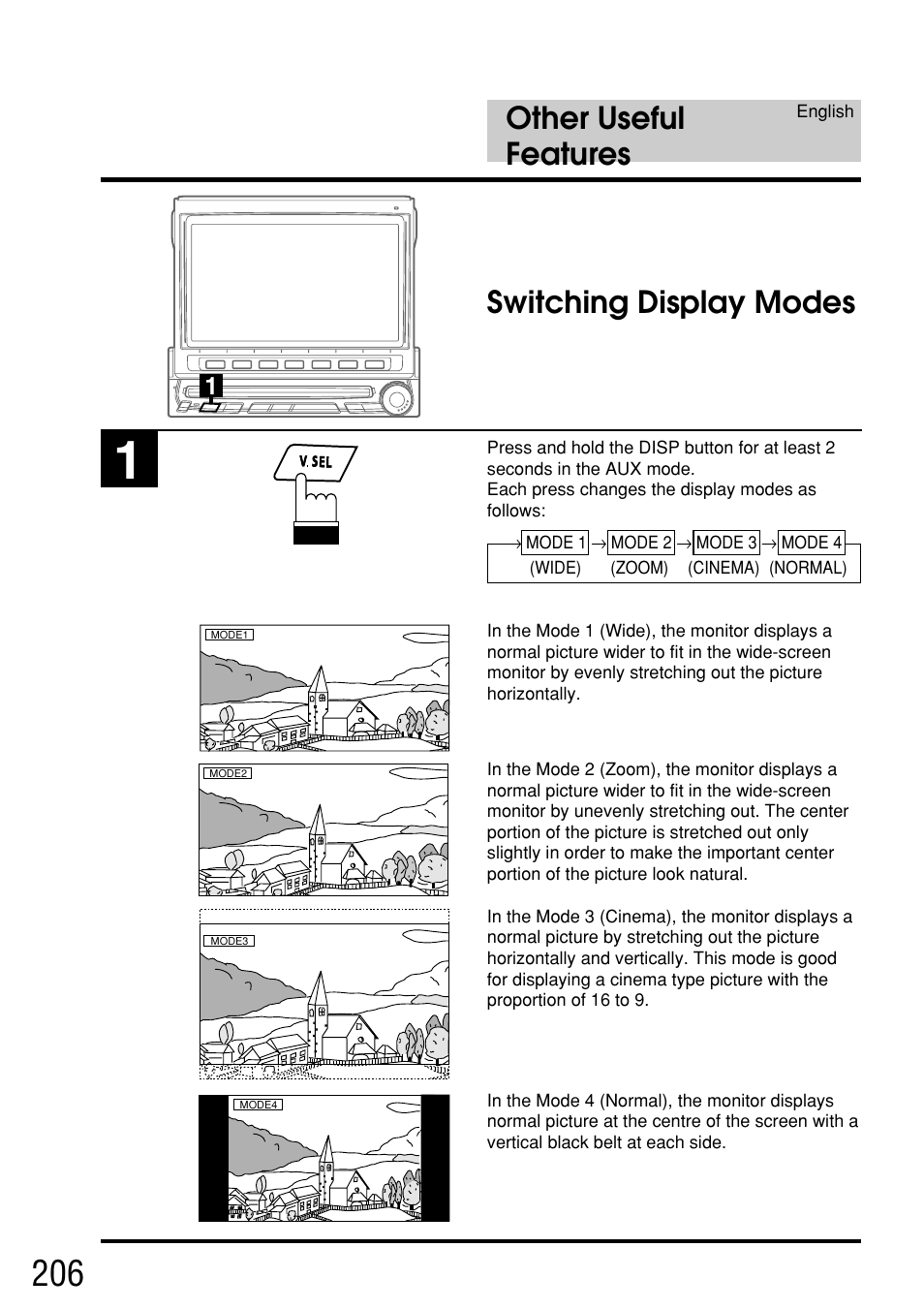 Other useful features, Switching display modes | Alpine IVA-C800E User Manual | Page 101 / 115