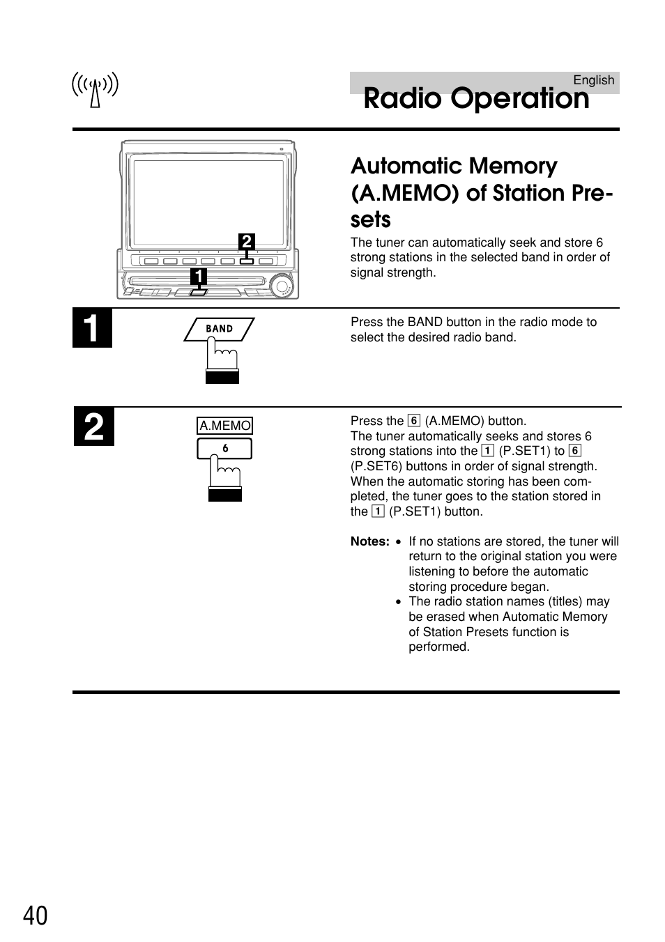 Radio operation | Alpine IVA-C800E User Manual | Page 19 / 115