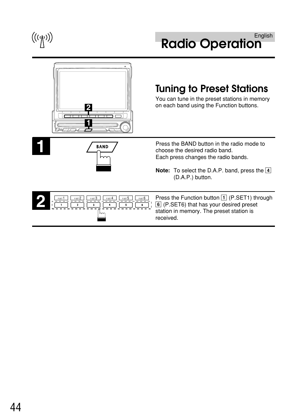 Radio operation, Tuning to preset stations | Alpine IVA-C800E User Manual | Page 21 / 115