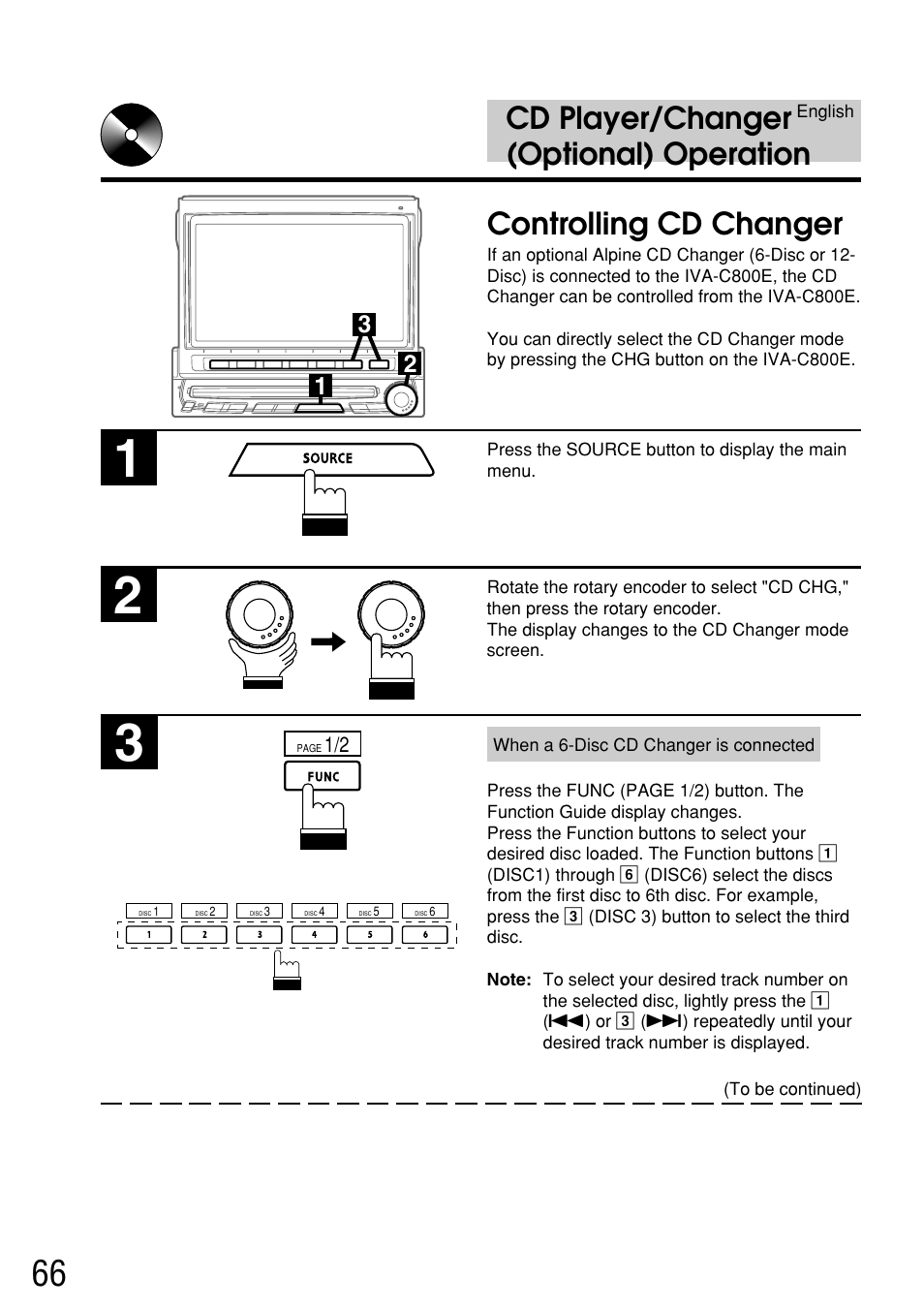 Cd player/changer (optional) operation, Controlling cd changer | Alpine IVA-C800E User Manual | Page 32 / 115