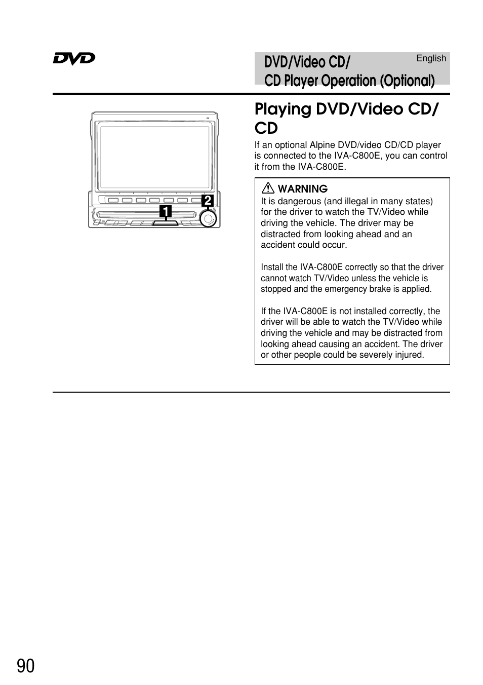 Alpine IVA-C800E User Manual | Page 44 / 115