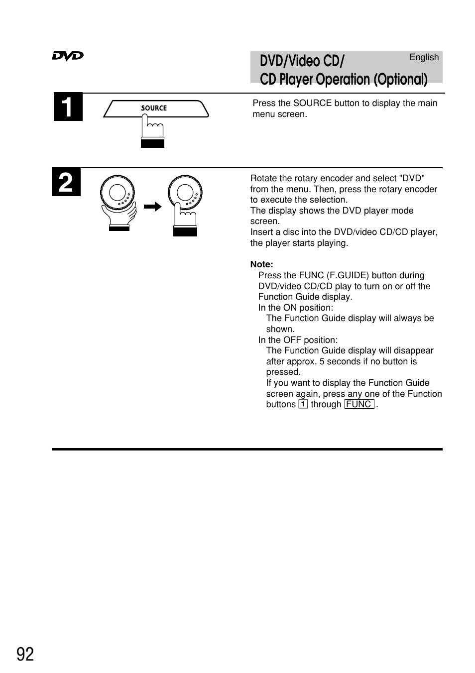 Dvd/video cd/ cd player operation (optional) | Alpine IVA-C800E User Manual | Page 45 / 115