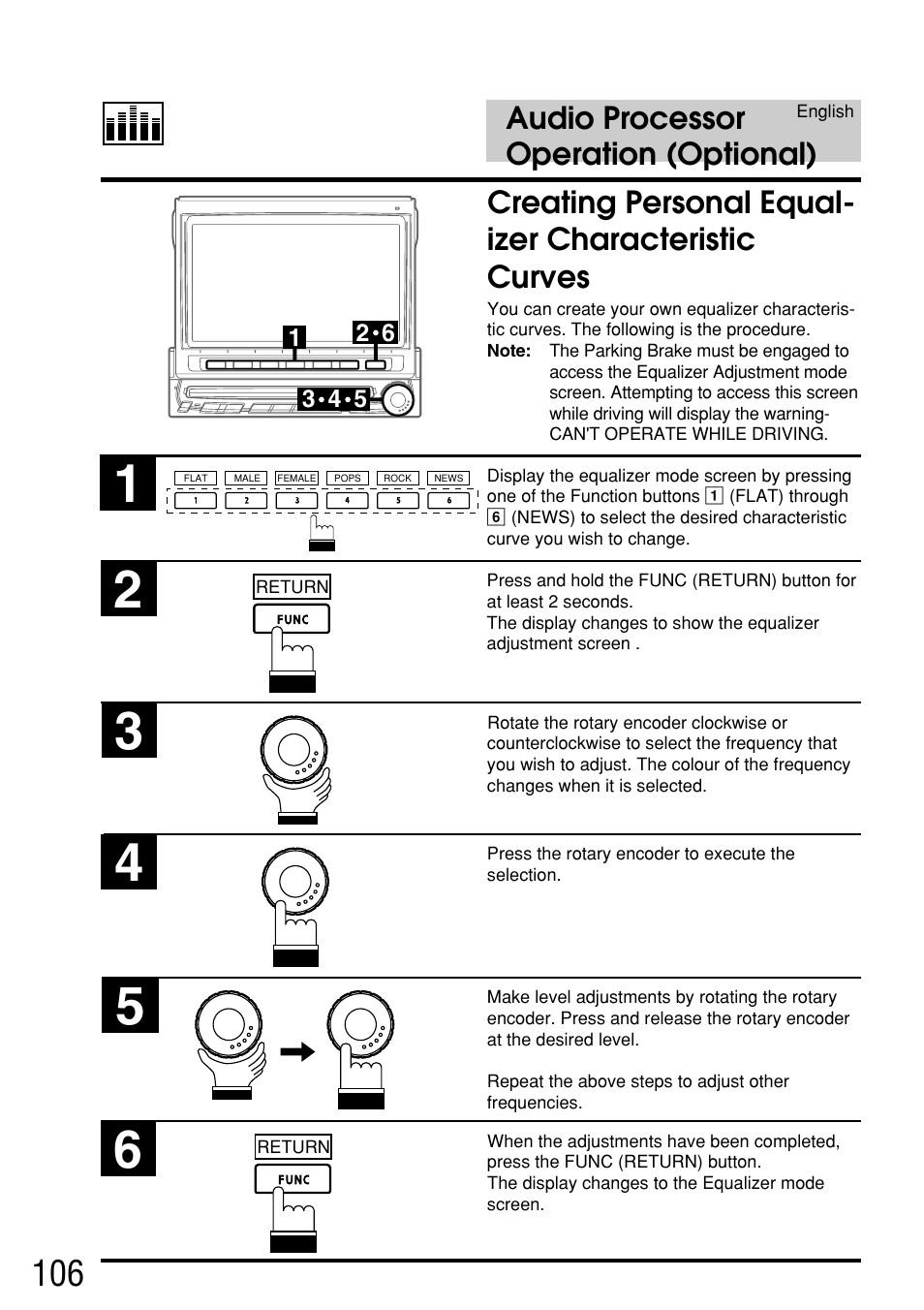 Audio processor operation (optional) | Alpine IVA-C800E User Manual | Page 52 / 115