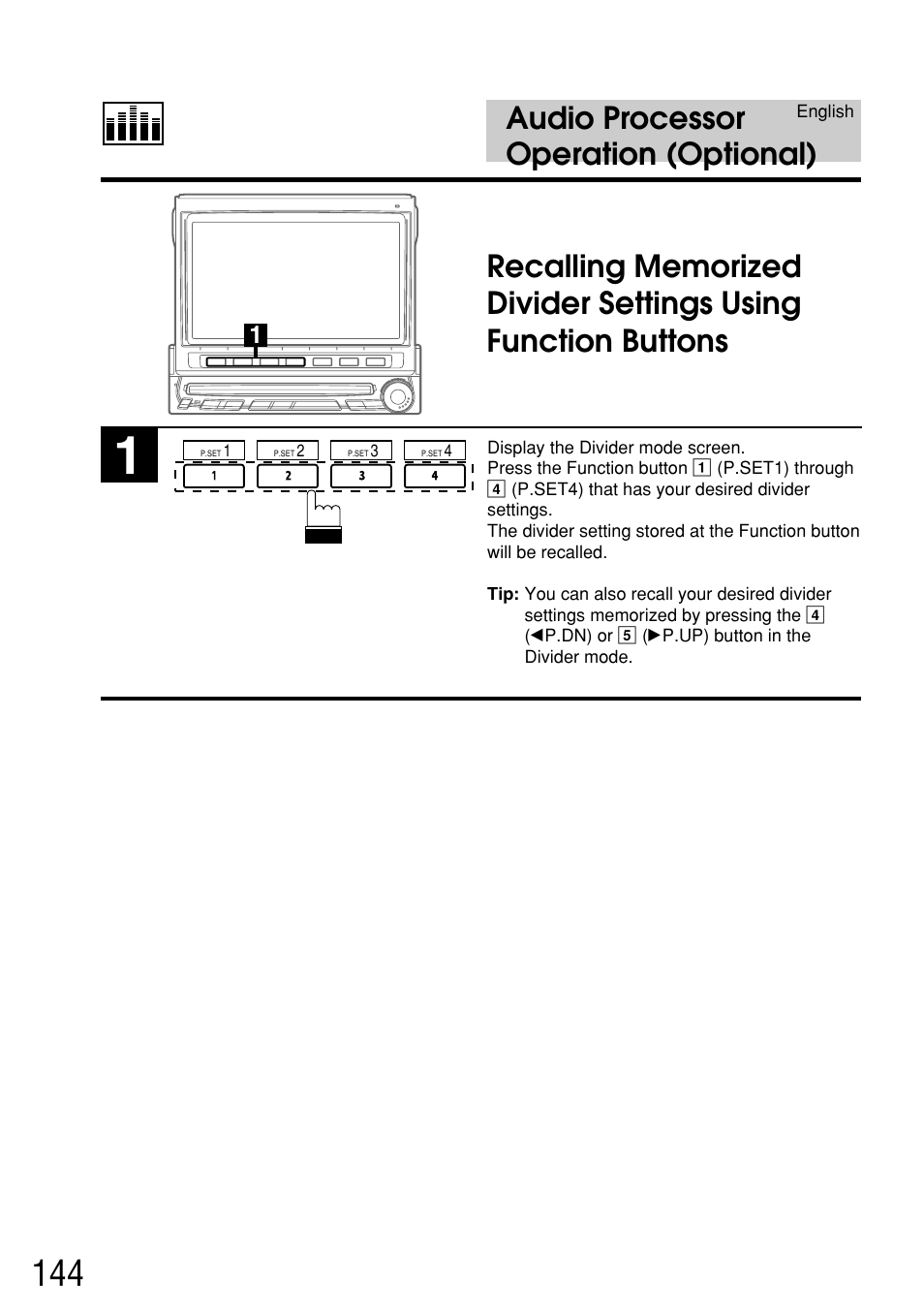 Audio processor operation (optional) | Alpine IVA-C800E User Manual | Page 70 / 115