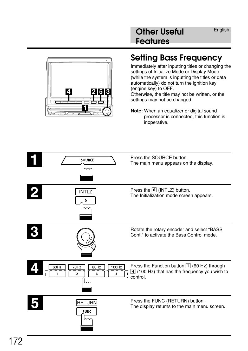 Other useful features, Setting bass frequency | Alpine IVA-C800E User Manual | Page 84 / 115