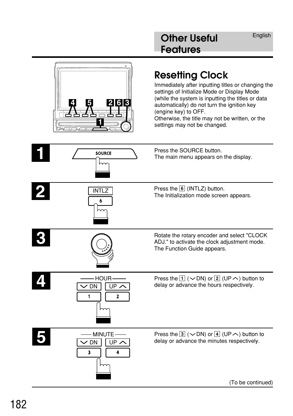 Other useful features, Resetting clock | Alpine IVA-C800E User Manual | Page 89 / 115