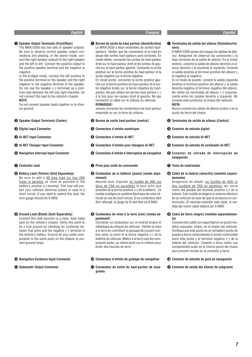 Alpine MRA-D550 User Manual | Page 7 / 20