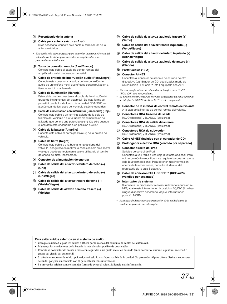 Alpine CDA-9885 User Manual | Page 117 / 118