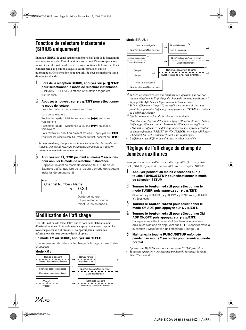 Modification de l’affichage | Alpine CDA-9885 User Manual | Page 65 / 118