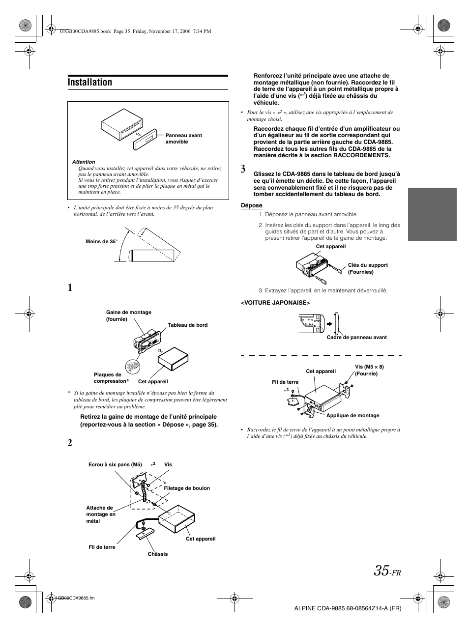 Installation | Alpine CDA-9885 User Manual | Page 76 / 118
