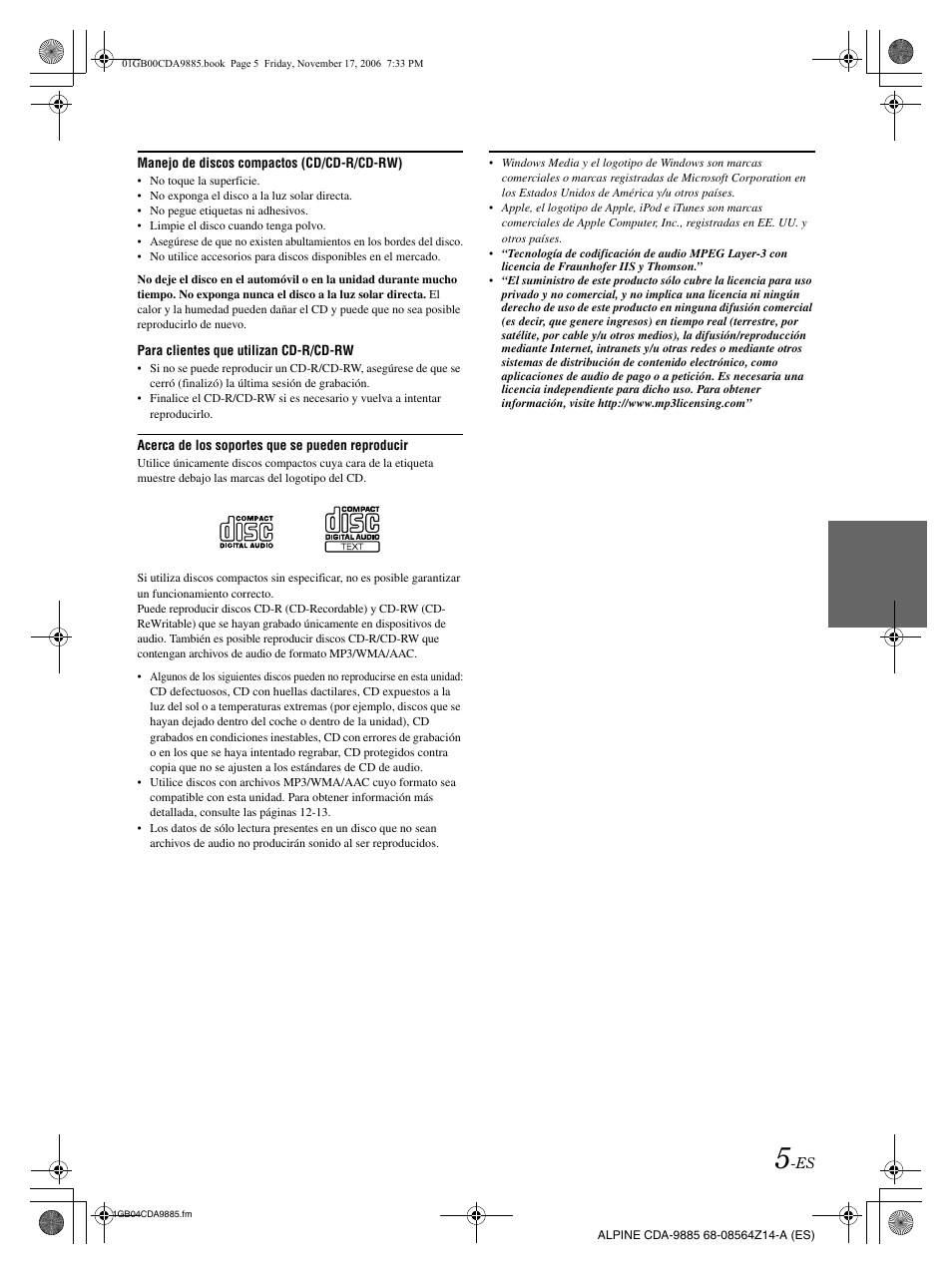 Alpine CDA-9885 User Manual | Page 85 / 118