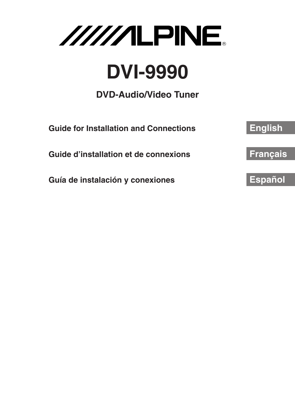 Alpine DVI-9990 User Manual | 12 pages