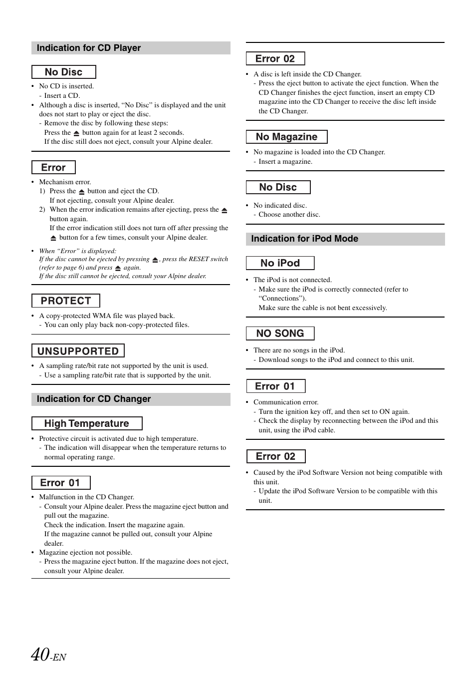 Alpine CDA-9886R User Manual | Page 42 / 49