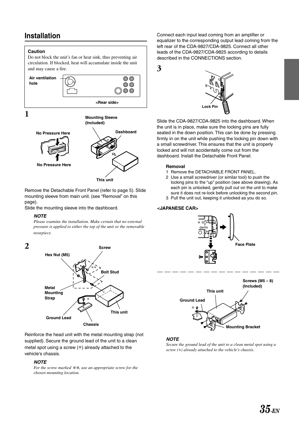 Installation | Alpine CDA-9827 User Manual | Page 37 / 40