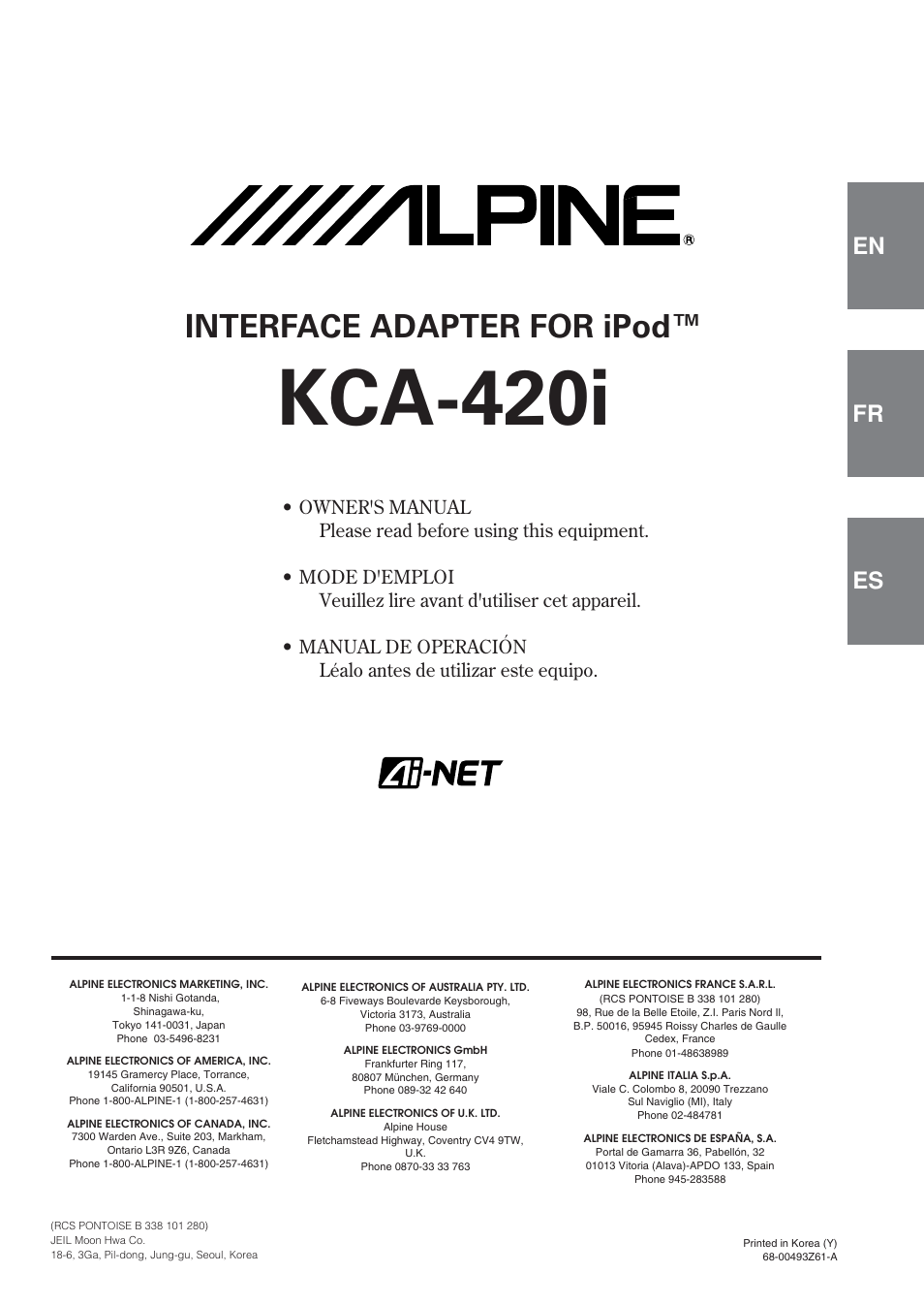 Alpine KCA-420i User Manual | 44 pages