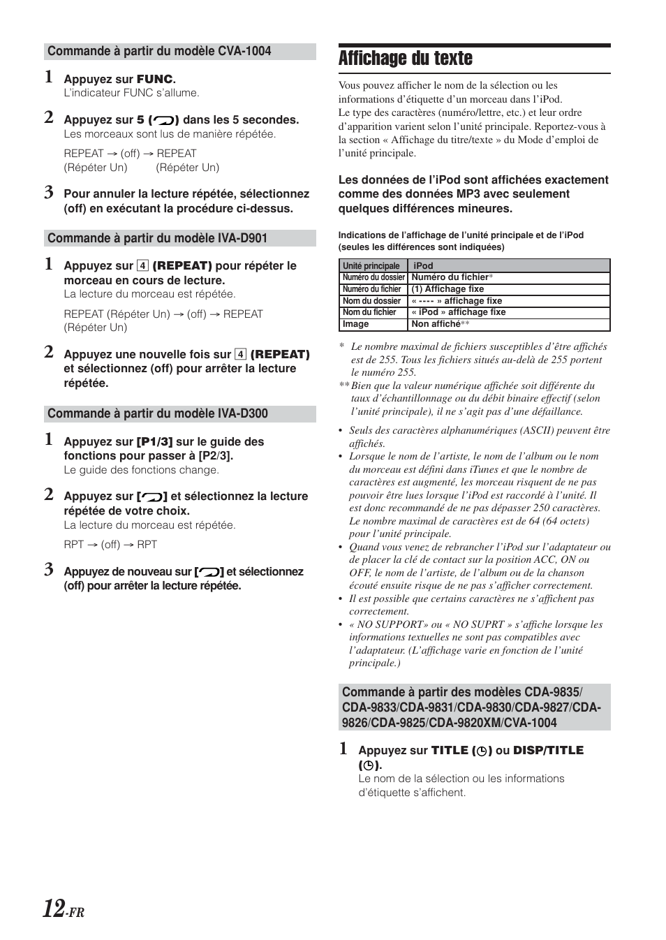 Affichage du texte | Alpine KCA-420i User Manual | Page 42 / 44