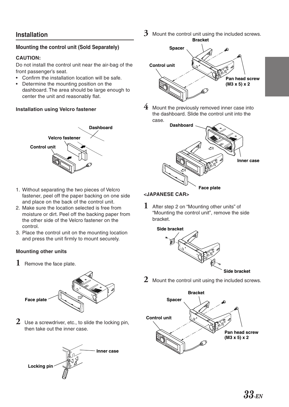 Fr es de se it, Installation | Alpine MULTIMEDIA MANAGER PXA-H701 User Manual | Page 35 / 48