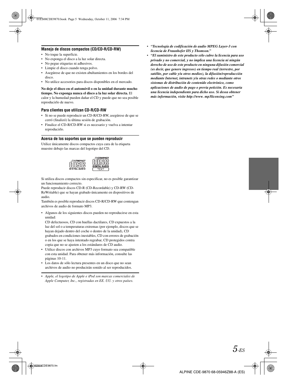 Alpine CDE-9870 User Manual | Page 61 / 84