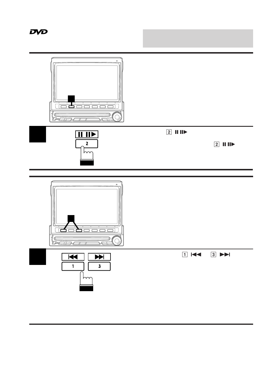 Dvd/video cd/ cd player operation (optional), Still/pause chapter (dvd)/track (video cd) sensor | Alpine IVA-C800 User Manual | Page 96 / 251