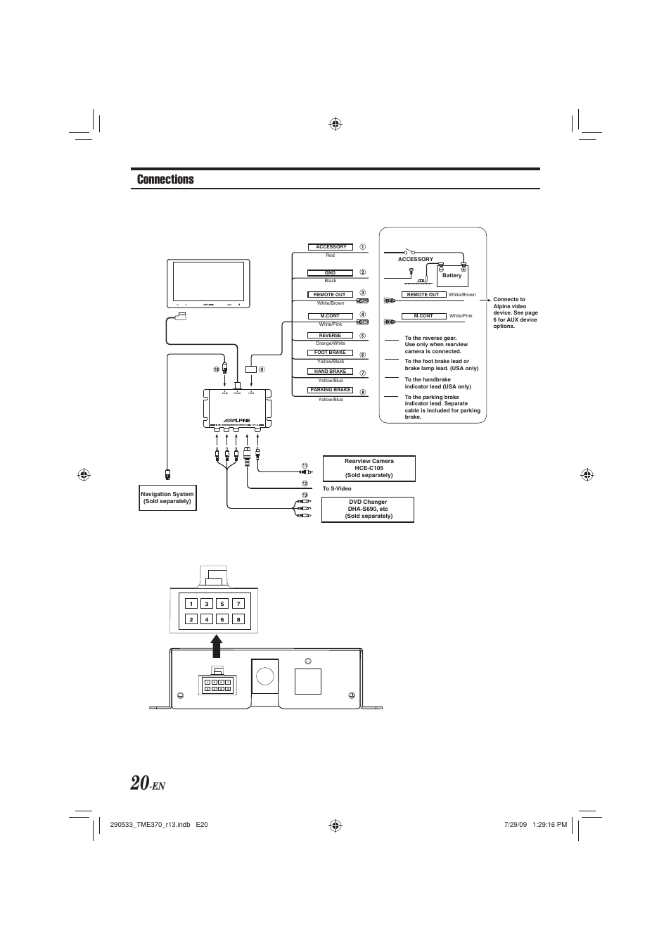 Connections | Alpine TME-S370 User Manual | Page 22 / 23