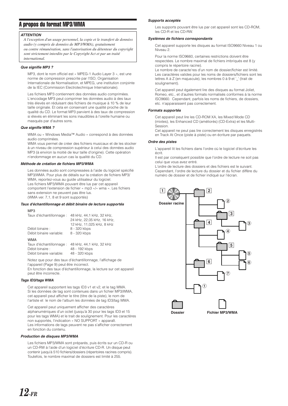 A propos du format mp3/wma | Alpine CDA-9851 User Manual | Page 48 / 103