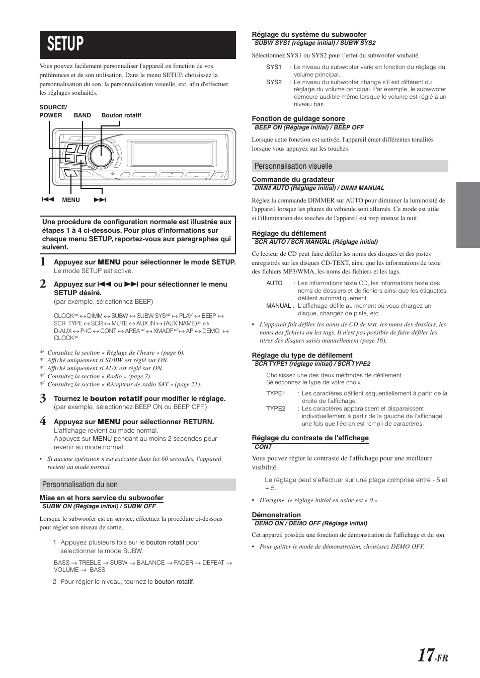 Setup | Alpine CDA-9851 User Manual | Page 53 / 103