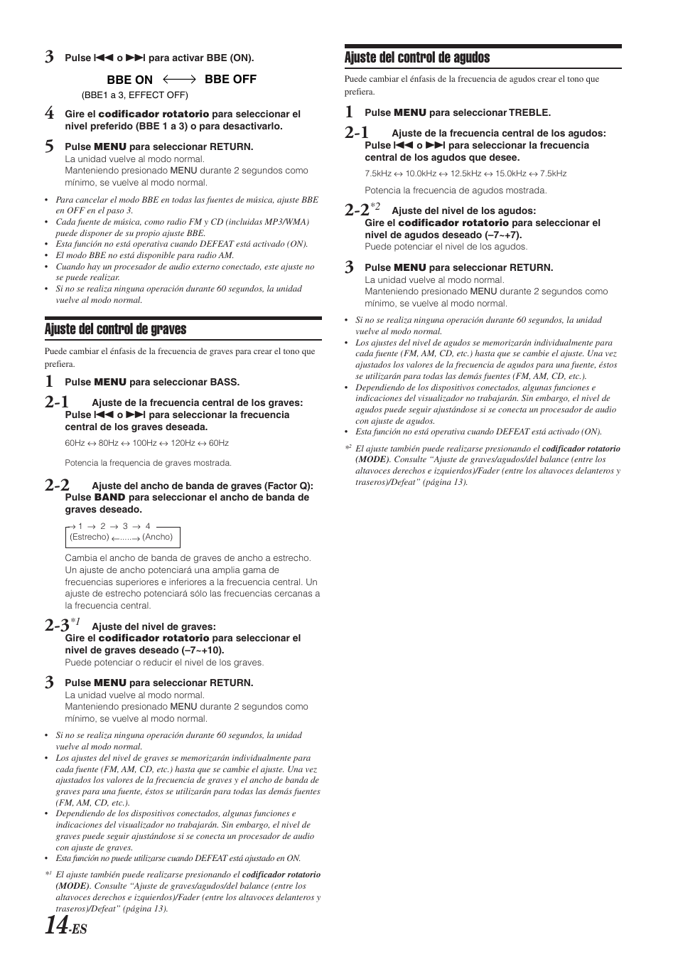Ajuste del control de graves, Ajuste del control de agudos | Alpine CDA-9851 User Manual | Page 84 / 103