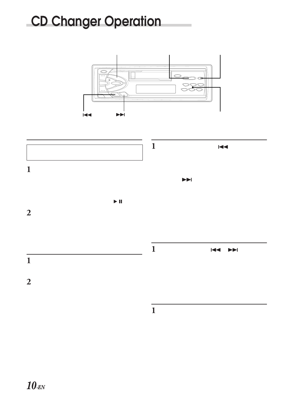 Cd changer operation, Controlling cd changer (optional), Music sensor (m.s.) skip | Fast forward and backward, Repeat play on single track or entire disc | Alpine TDM-7574E User Manual | Page 12 / 19