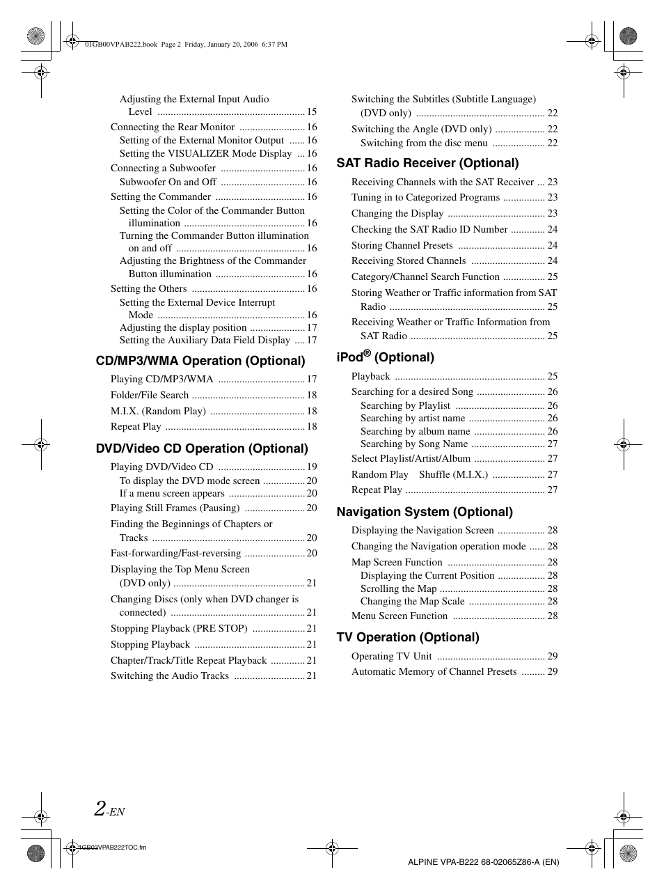 Alpine VPA-B222 User Manual | Page 4 / 61