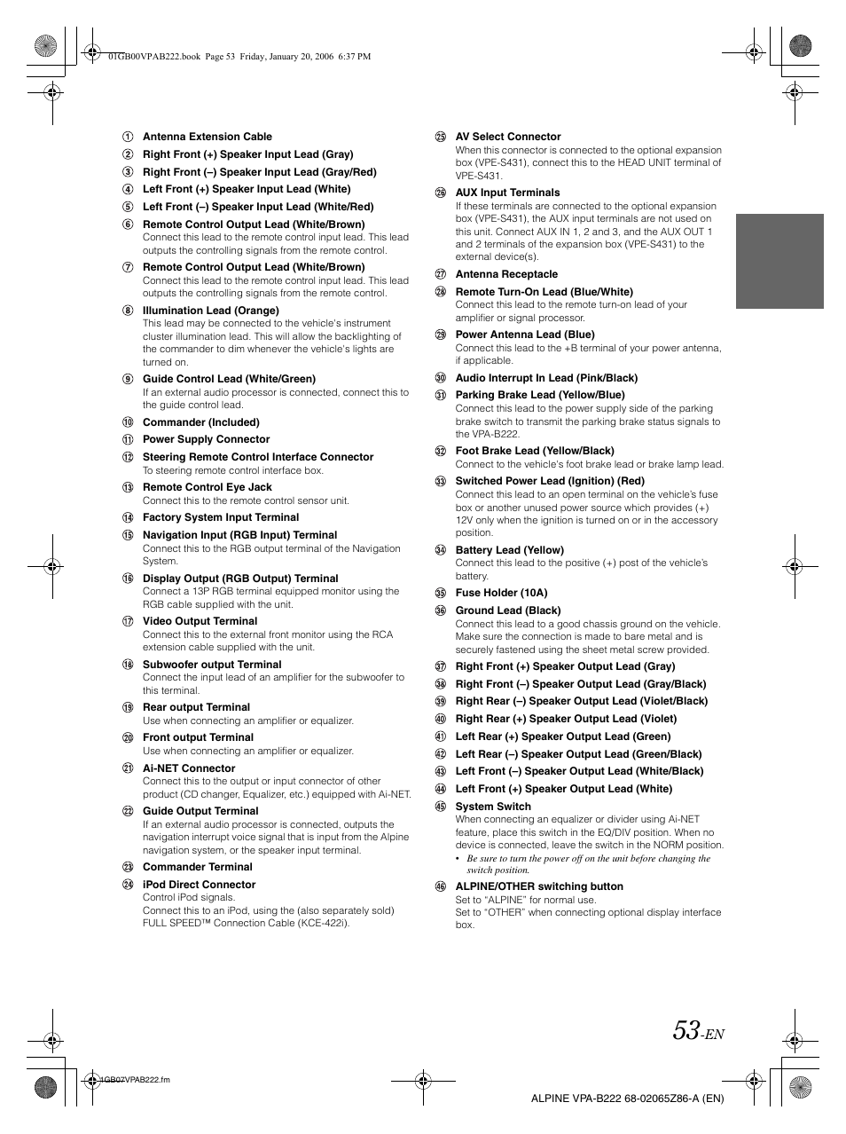 Alpine VPA-B222 User Manual | Page 55 / 61